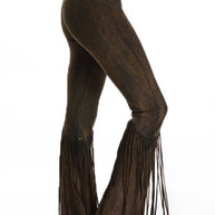 Studded Fringe Foldover Yoga Pants