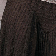Lace Curved-Hem Midi Skirt, Chocolate