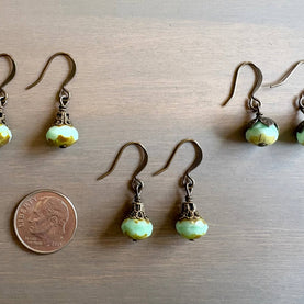 Earthen Beauty Simple Drop Earrings in Pale Green