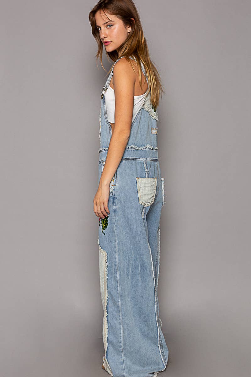 Patchwork Denim Overall