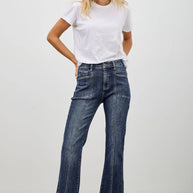 High-Rise Boot Cut Jeans Seam Detail