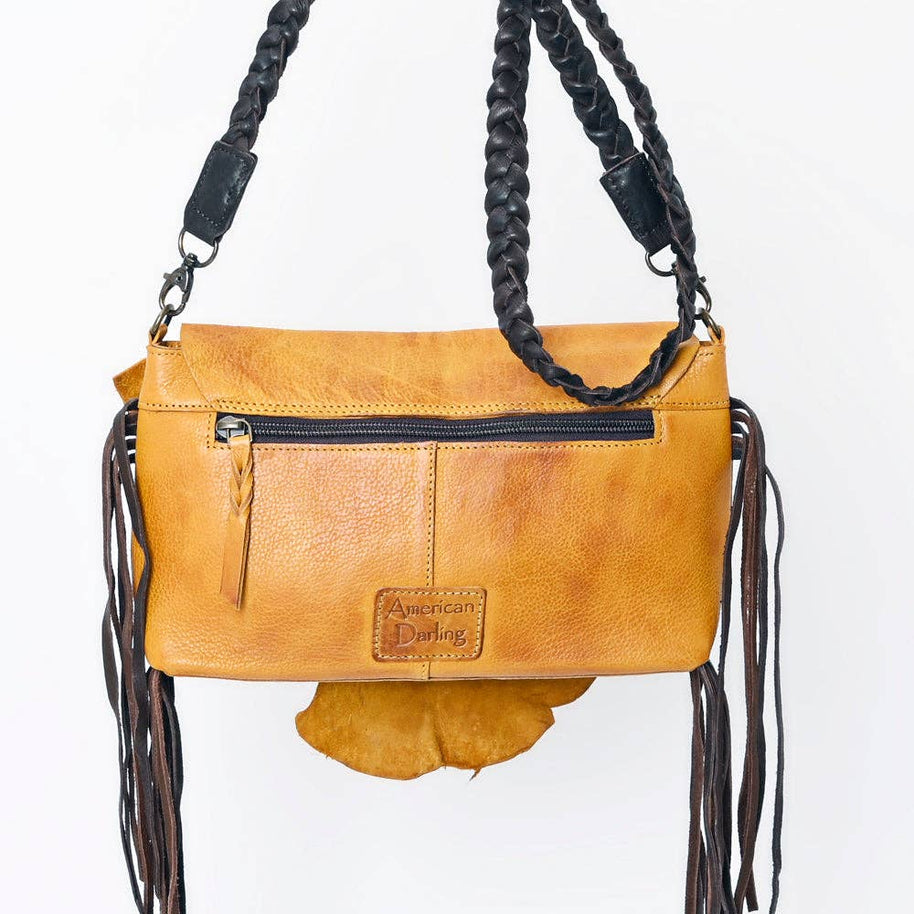 Rustic Leather Fringe Crossbody