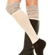 Floral OTK Slouch Boot Sock, Cream