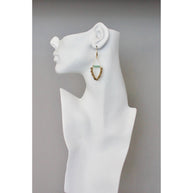 Jade and gold hematite wire wrapped earrings