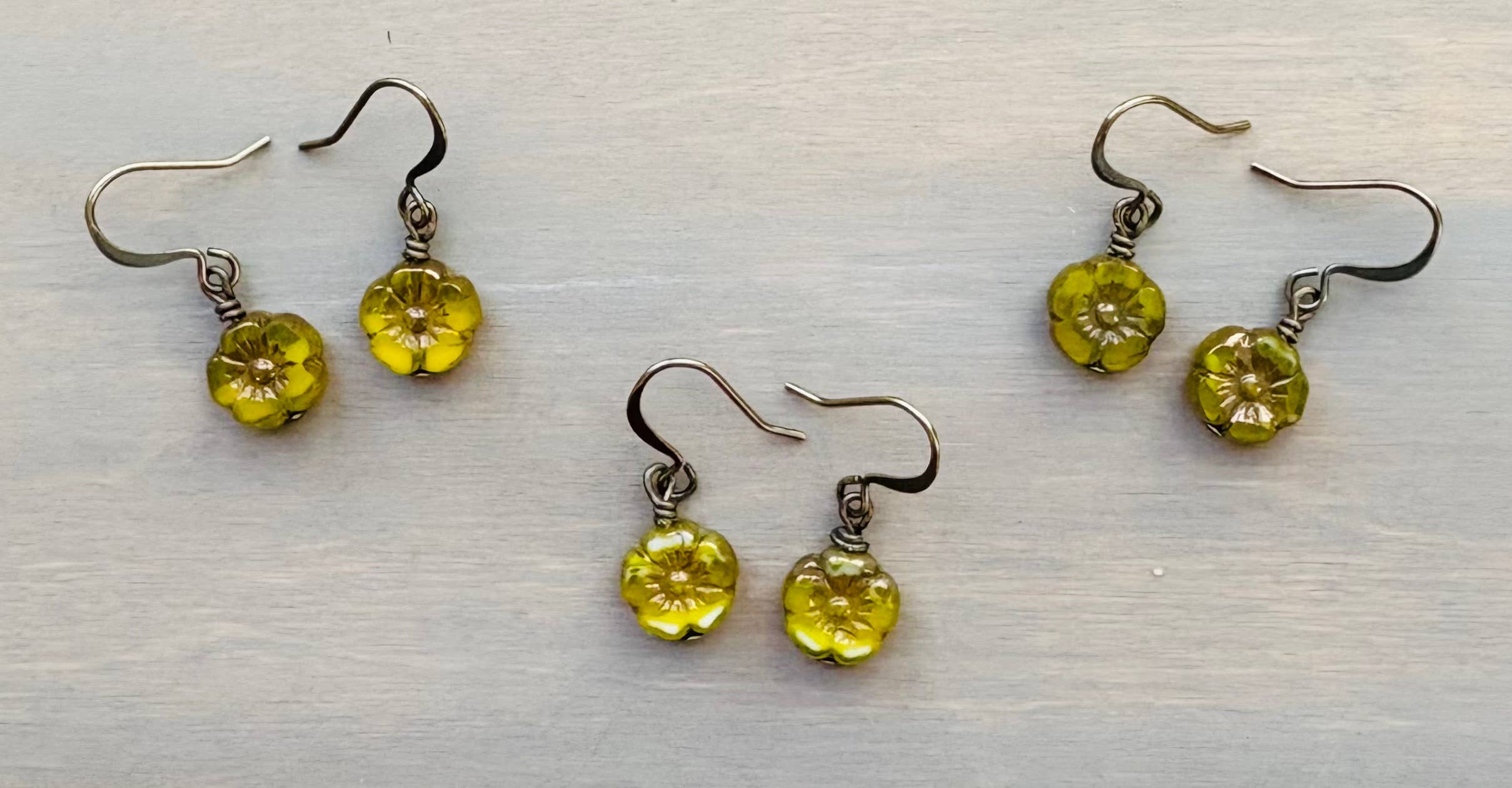 Petite Olivine Crystal Flower Crocheted Necklace