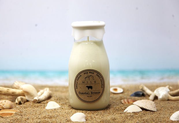 Milk Bottle Candle, Coastal Breeze