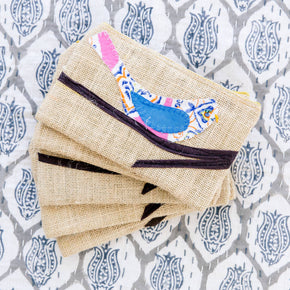 Bella Bird Pouch Silk Lined Large
