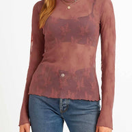 Long-Sleeve Lace Top