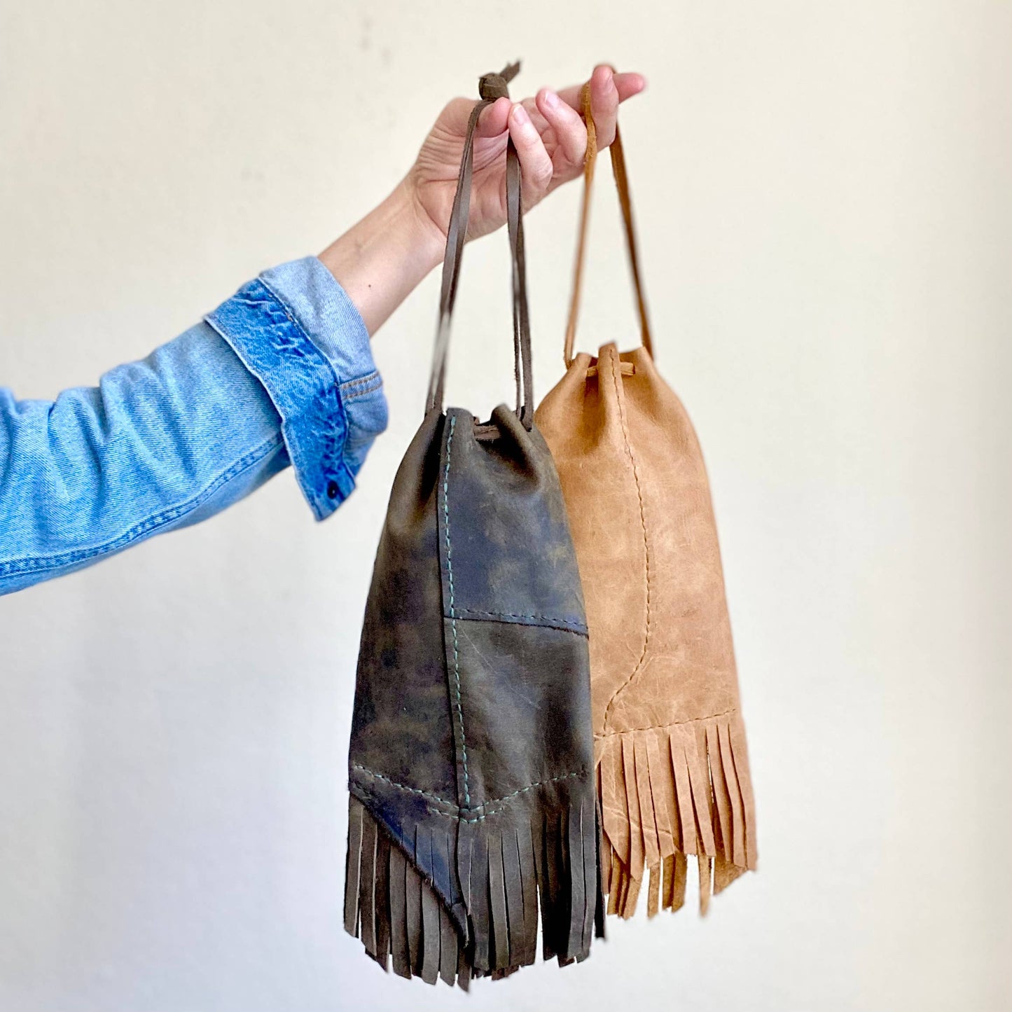 Leather Wristlet, Sienna Fringe Western Wristlet