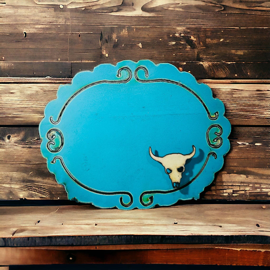 Metal Buffalo Frame with Skull Magnet