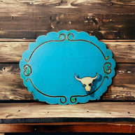 Metal Buffalo Frame with Skull Magnet