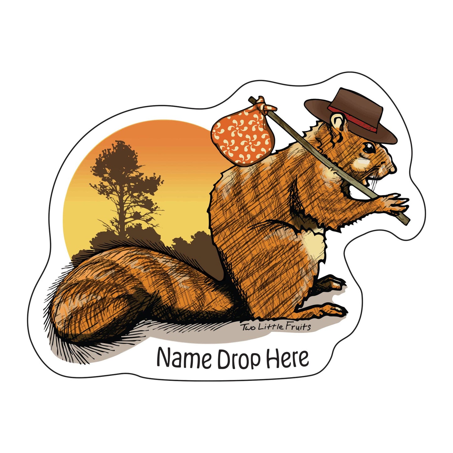 PodunkAnnie's Squirrel Sticker