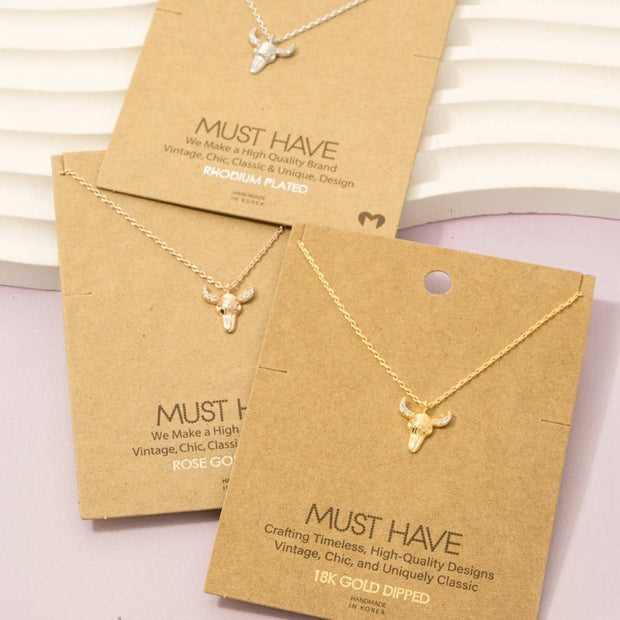 Gold Dipped Buffalo Head Necklace