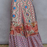 Patterned Wide Leg Pants