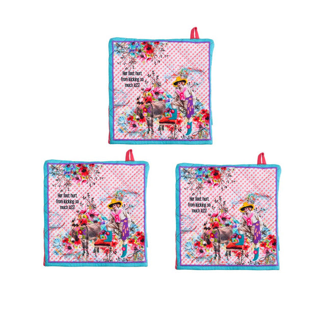 Kick Ass Cowgirl Pot Holder