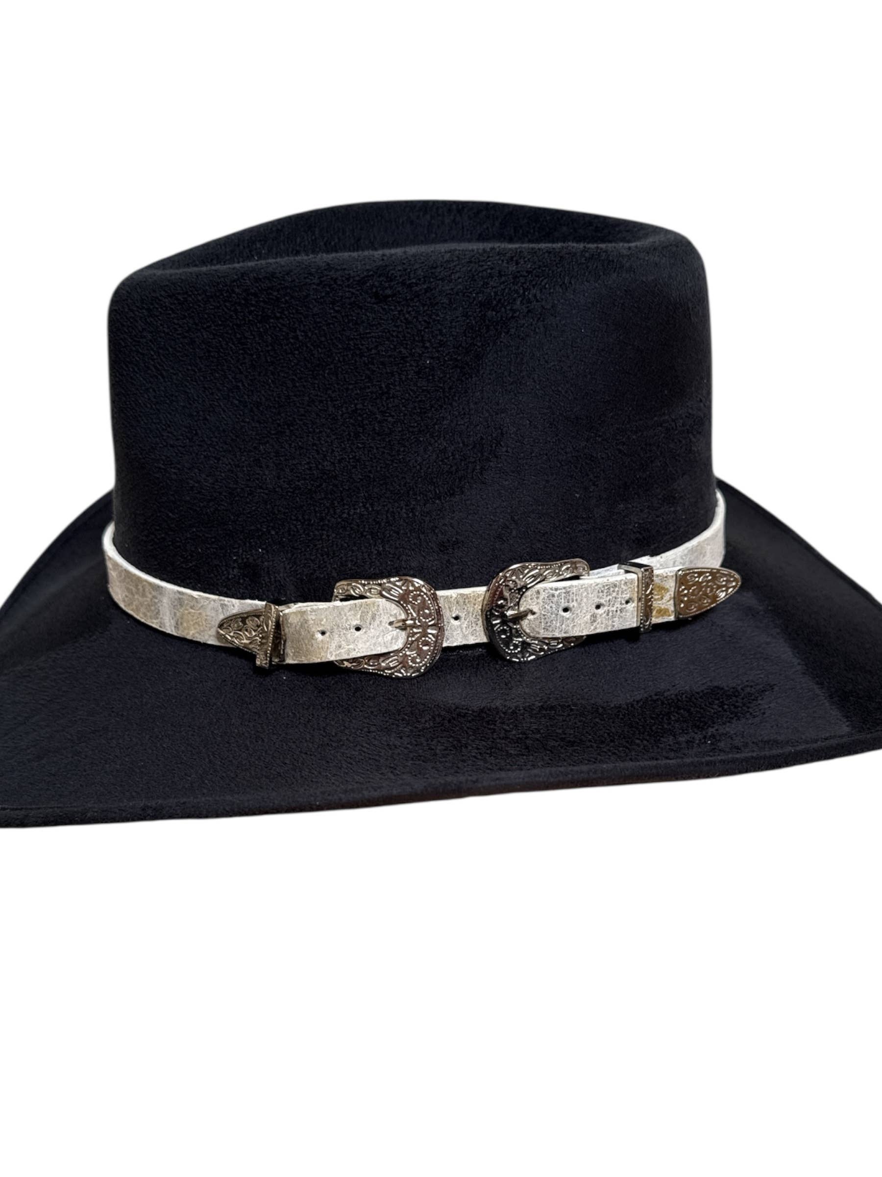 Leather Buckle Belt Hat Band