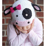 Baby Pink Cow Knit Hat