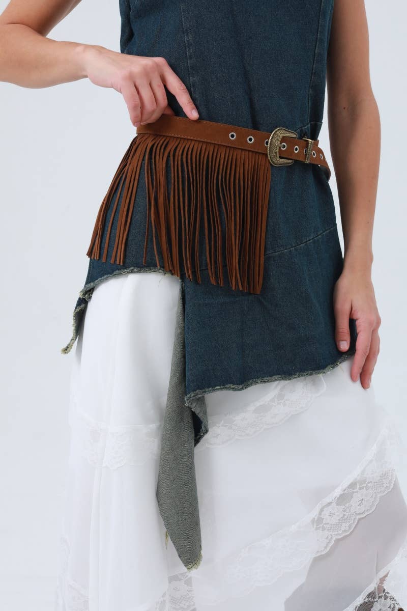Western Fringe Belt – Antique Buckle & Tassel