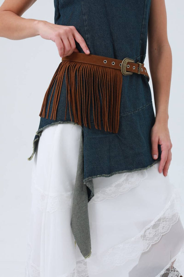 Western Fringe Belt – Antique Buckle & Tassel