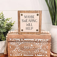 Maybe Swearing Will Help Wood Sign, Funny Sign