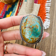 Handcrafted Kingman Web Turquoise & Sterling Silver Adjustable Ring by Sheila Becenti