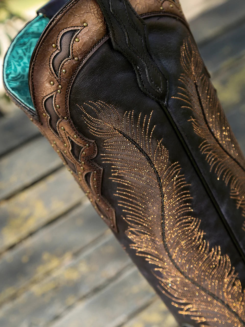 Corral Honey Feather Snip Toe Boot