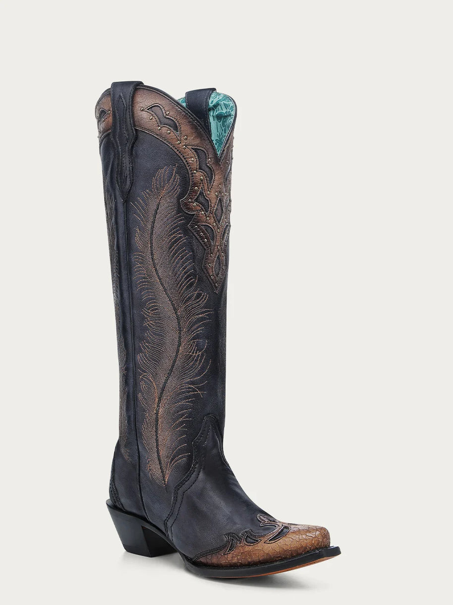 Corral Honey Feather Snip Toe Boot