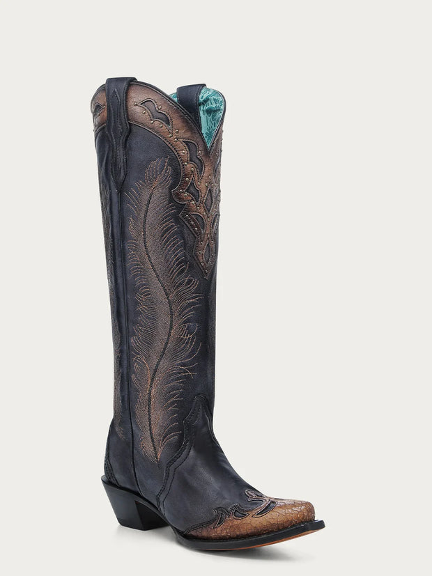 Corral Honey Feather Snip Toe Boot