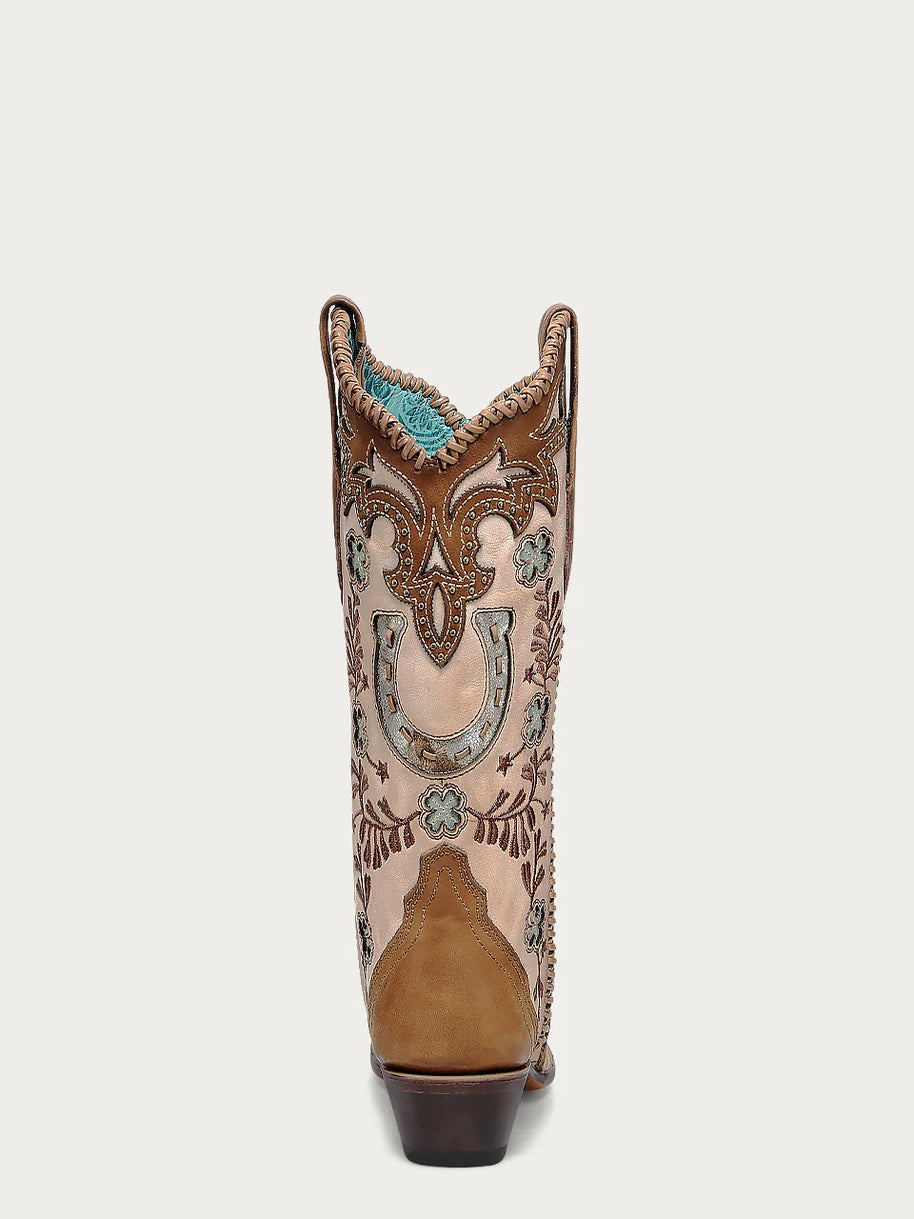 Corral Honey Embroidered Horseshoe Boots