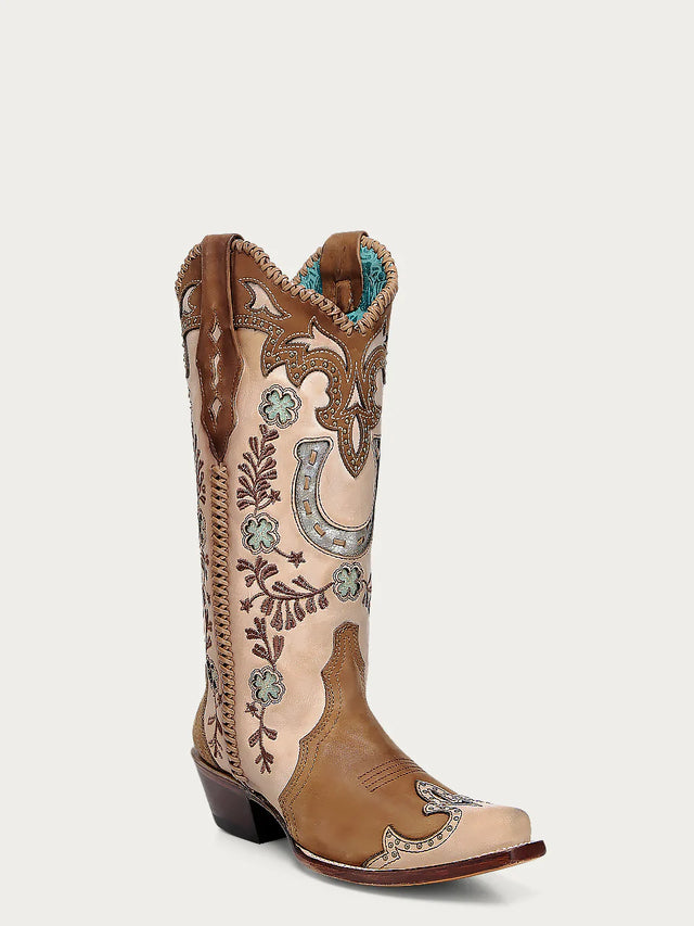 Corral Honey Embroidered Horseshoe Boots