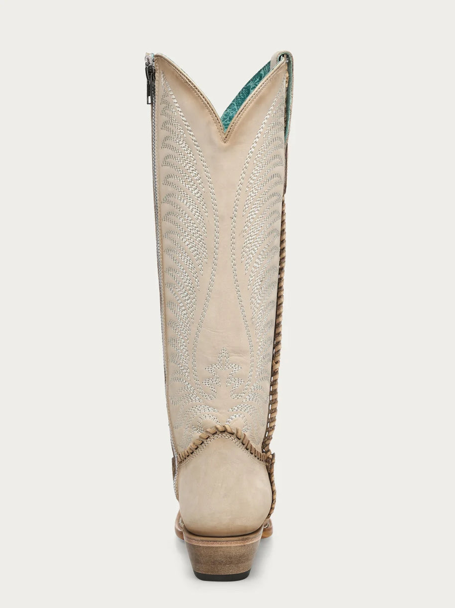 Corral Bone Embroiderey & Metallic Welt Tall Boot