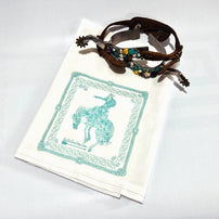 Bandana Bronc Dish Towel Turquoise