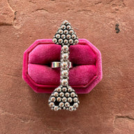 Beautiful Handmade Sterling Silver Adjustable Heart Arrow Ring