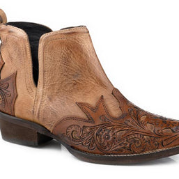 Addie Tooled Roper Bootie