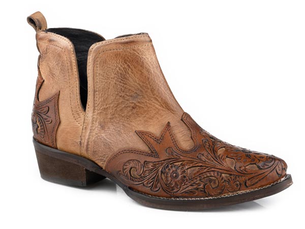 Addie Tooled Roper Bootie