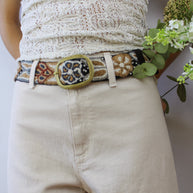 Café Embroidered Belt