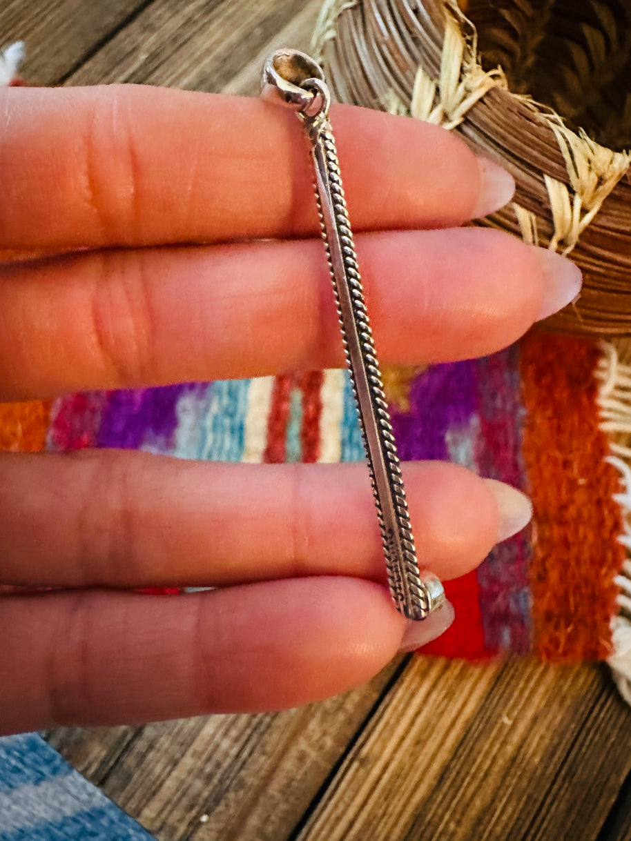 Handcrafted Sterling Silver & Turquoise Drop Pendant