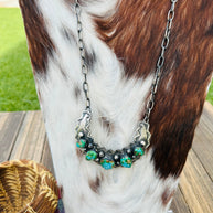 Handcrafted Sonoran Mountain Turquoise & Sterling Silver Necklace by Chimney Butte