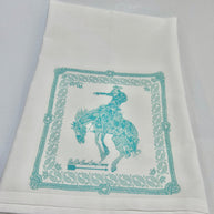 Bandana Bronc Dish Towel Turquoise
