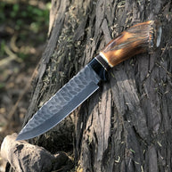 Custom Handmade Stone Texture Hand Forged 1095 High Carbon Steel Vintage Viking Knife