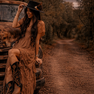 Embellished Lace Dress, Brown