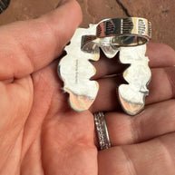 Beautiful Handmade Palomino Turquoise And Sterling Silver Adjustable Naja STAR Ring