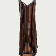 Embroidered Eagle Corral Boots with Studs & Fringe, C4165
