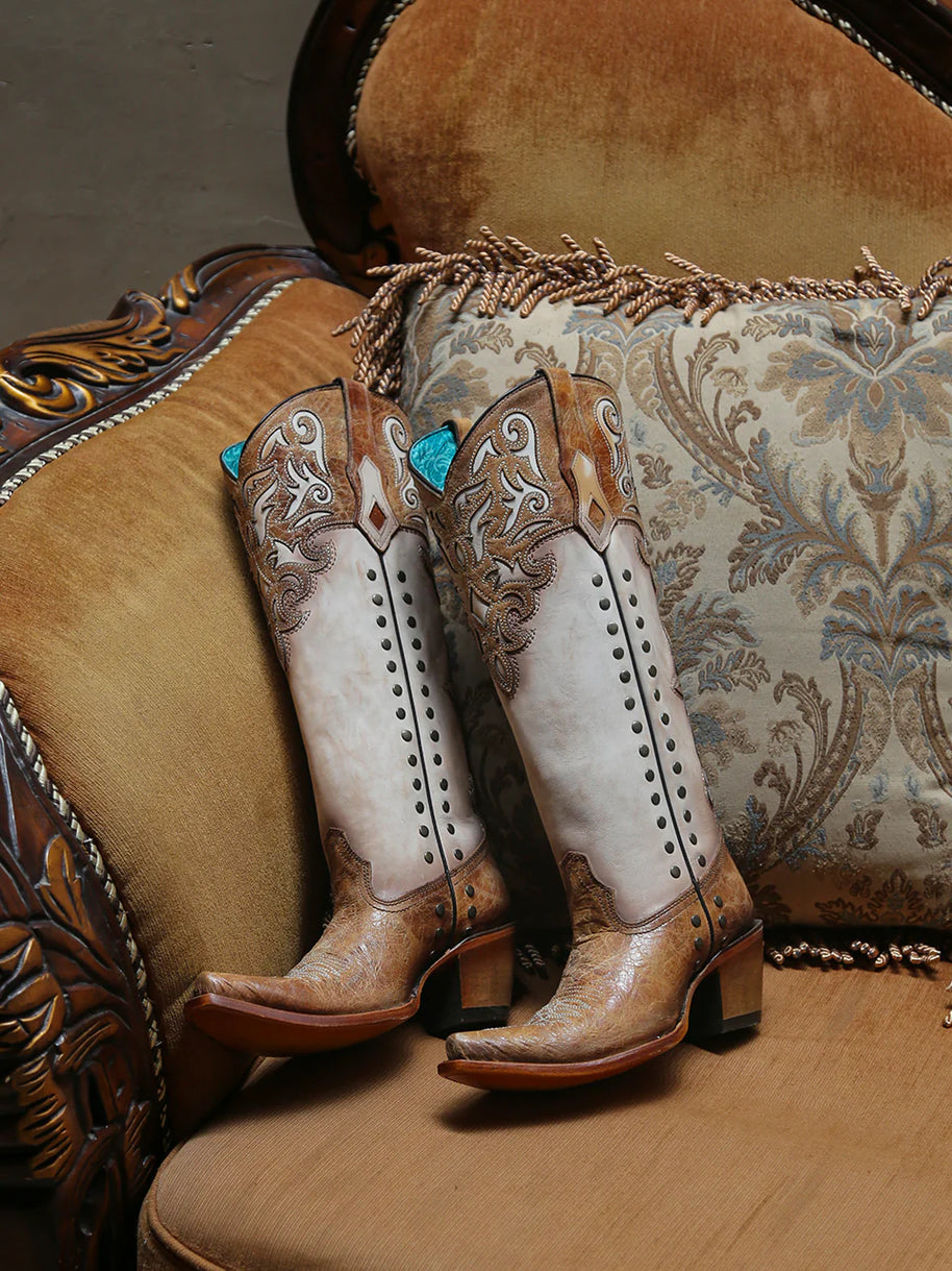 Corral Honey Studded Snip Toe Boots