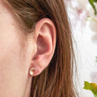 Pebble Stud Earrings - Rose Gold