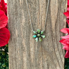 Handmade Sonoran Mountain Turquoise Cluster & Sterling Silver Necklace