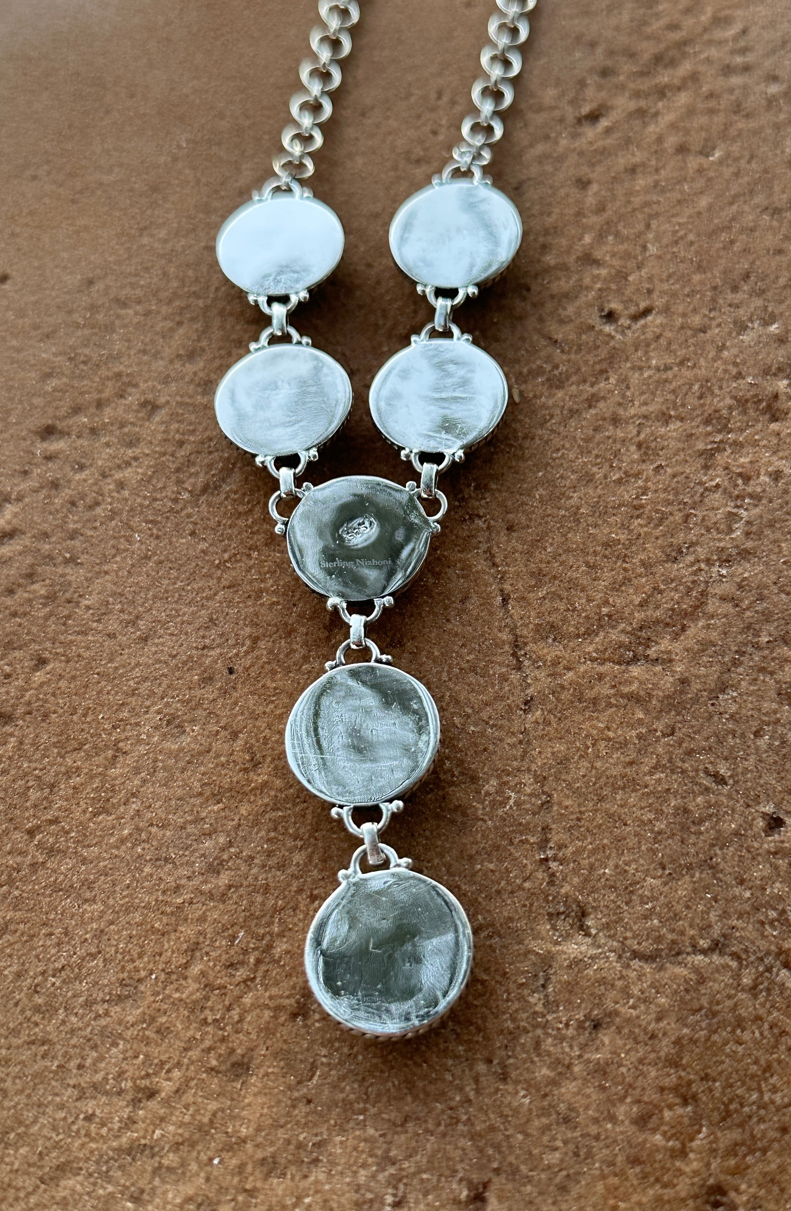 Handmade Royston Ribbon Turquoise & Sterling Silver Necklace