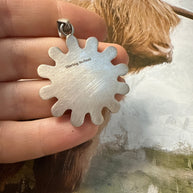 Beautiful Handmade Sterling Silver & Turquoise Flower Pendant