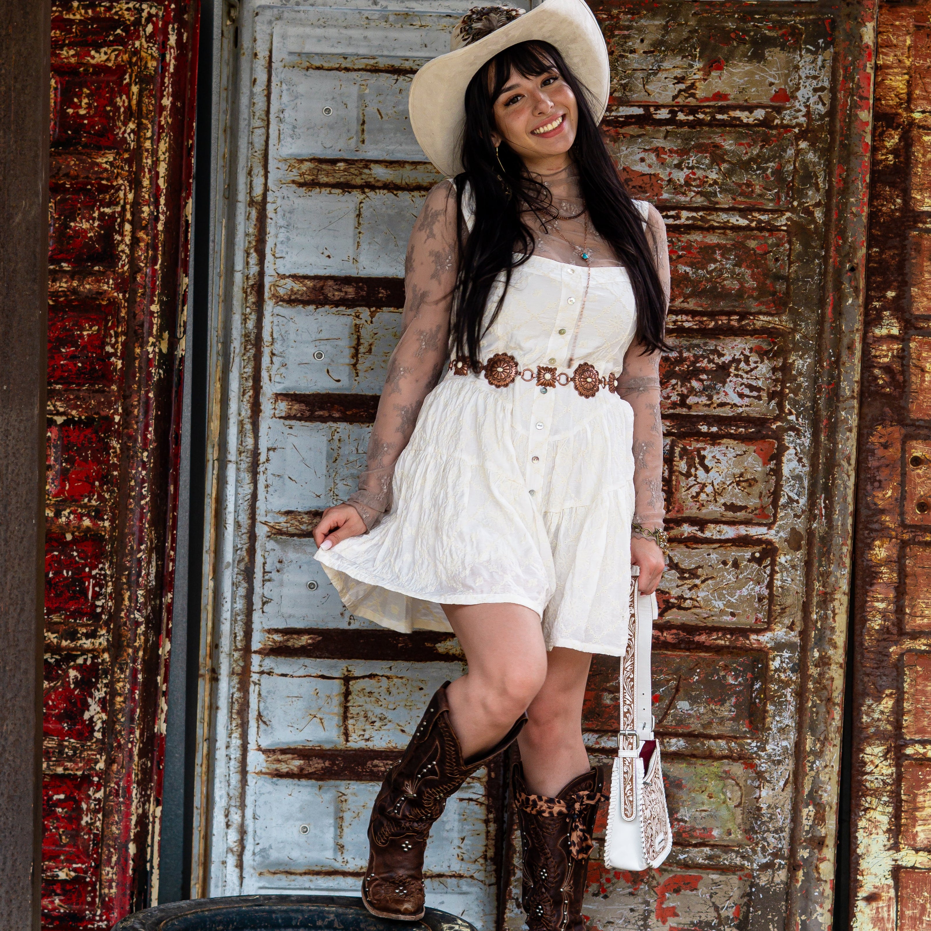 Rita Romper: Floral-Embroidered Corset Romper