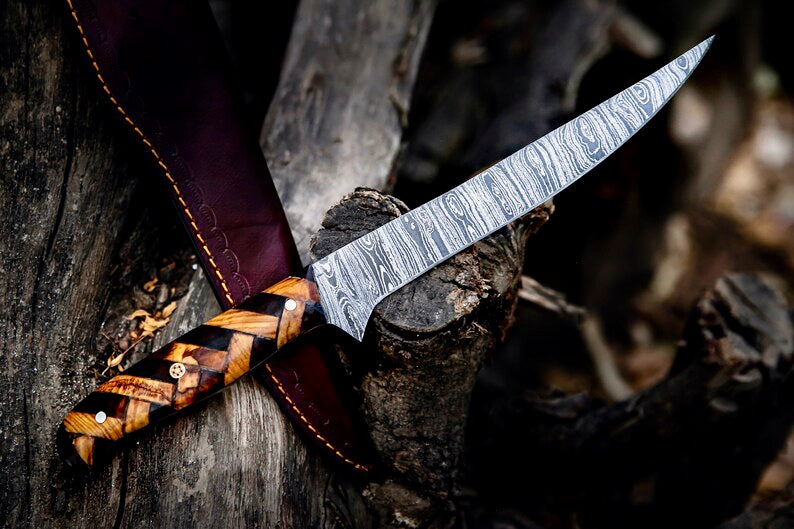 Custom Handmade Damascus Steel Fillet Knife for Sale | 13